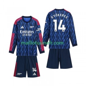 Maillot de Foot Arsenal Gyokeres 14 Extérieur 2025-26 Manches Longues - Enfant